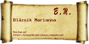Blázsik Marianna névjegykártya